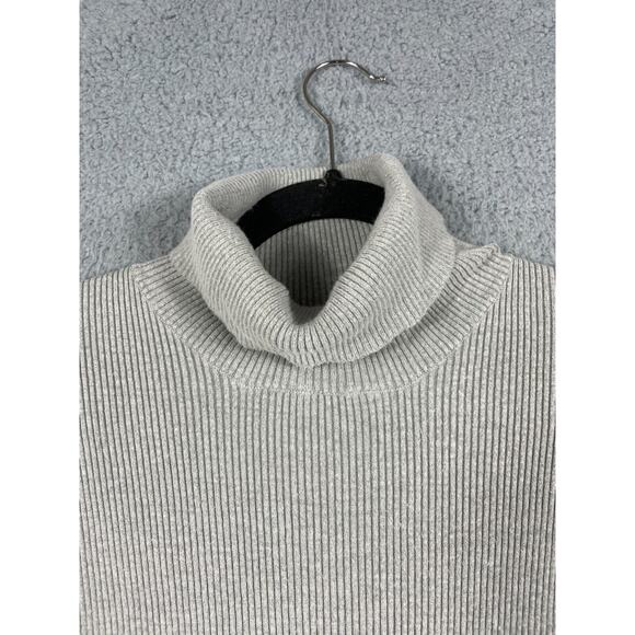 Soft Surroundings Womens Size M Pullover Turtle Neck Gray Ribbed Sweater - Picture 8 of 13
